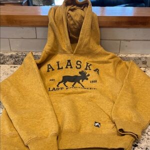 Alaska Moose Graphic Mustard Hoodie